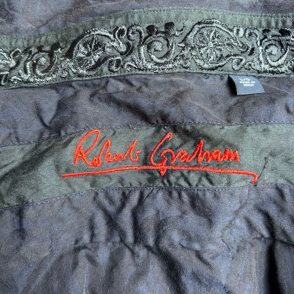 Robert Graham Blue Patterned Button-Up Shirt - image 9